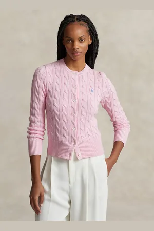Ralph Lauren Gilet col rond en maille de coton torsadée