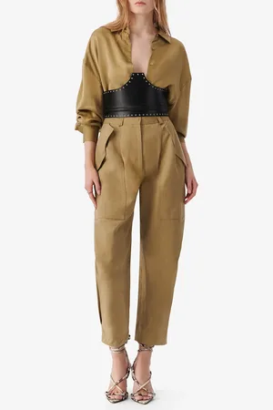 IRO Pantalon droit à taille haute