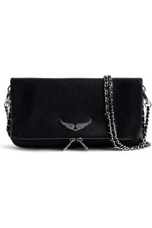 Zadig & Voltaire Pochette en cuir chaînes en métal