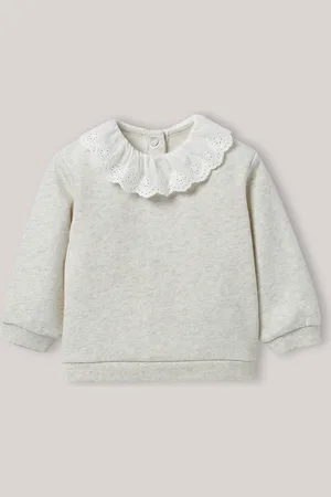 CYRILLUS Sweat col en broderie anglaise en coton biologique