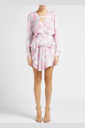 IRO Robe courte Col V imprimée effet plumetis