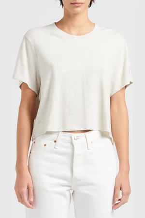 American Vintage Tee shirt chiné col rond en coton mélangé