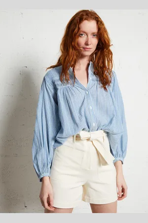 Louise Misha Blouse col rond rayé en coton organique