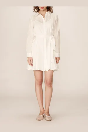 GRACE ET MILA Robe chemise courte en coton brodée