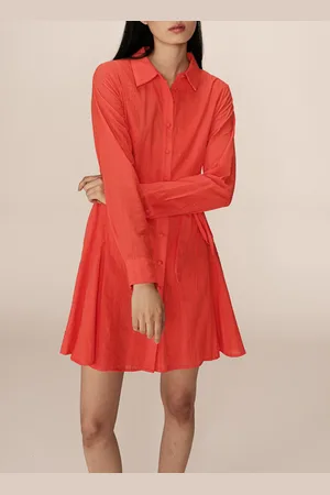 GRACE ET MILA Robe chemise courte en coton brodée