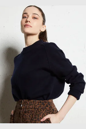 MAISON 123 Pull droit col montant en laine