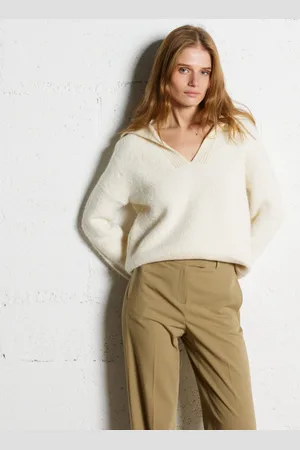 MAISON 123 Pull oversize Col V en laine mélangée