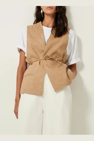 Sessun Veste tailleur droite en lin mélangé