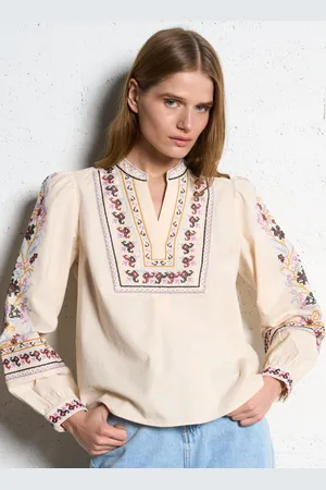Bash Blouse droite en coton mélangé