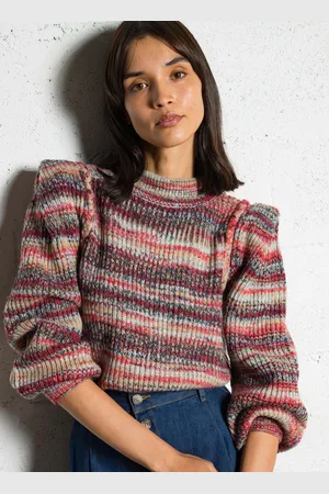 MAISON 123 Pull droit col montant en laine mélangée