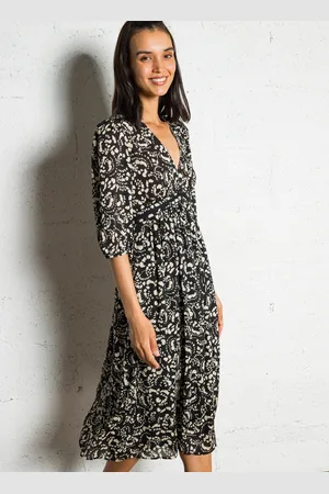 Bash Robe midi évasée à motifs