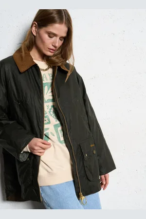 Barbour Veste droite zippée en coton ciré