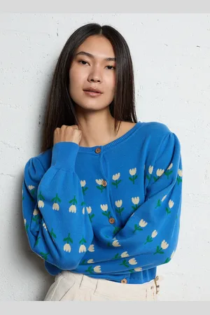 Emile et ida Cardigan droit col rond en coton bio