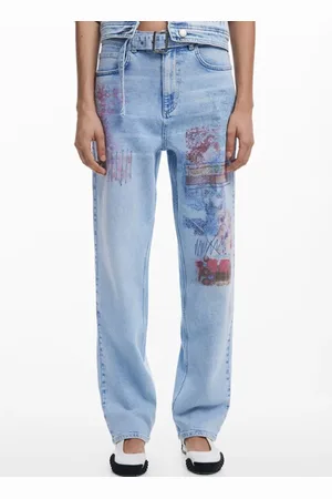 Desigual Jean droit en coton mélangé