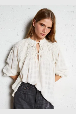 Louise Misha Blouse brodée à nouer au col