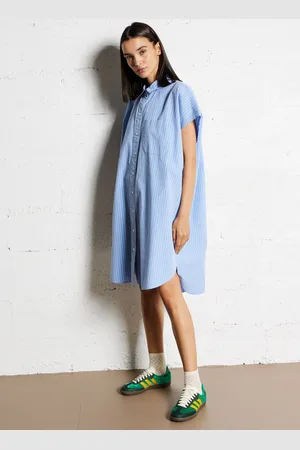 Bellerose Robe midi en coton rayé