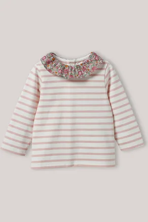 CYRILLUS T-shirt col en tissu liberty en coton biologique