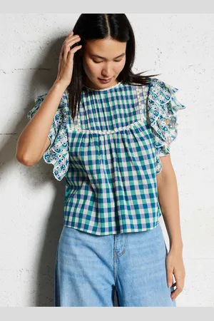 Bellerose Top sans manches à carreaux en coton