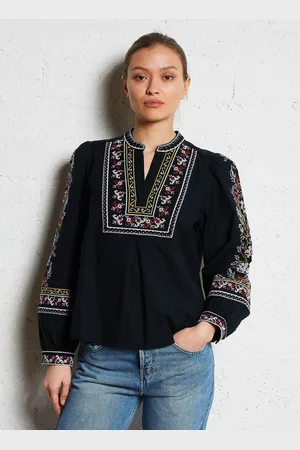 Bash Blouse droite en coton mélangé