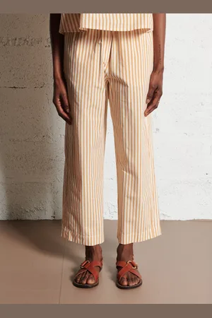 Bellepiece Pantalon large rayé taille haute