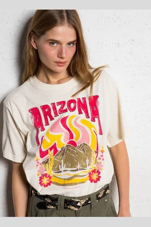 Le Temps des Cerises Tee-shirt droit col rond sérigraphié en coton