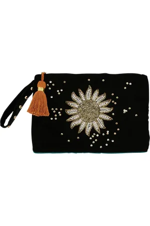 WILD Pochette brodée velours