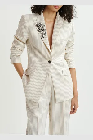 Essentiel Antwerp Veste col tailleur à rayures
