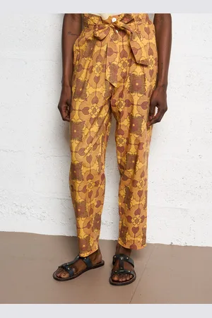 Antik Batik Pantalon avec ceinture en coton