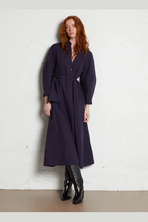 Antik Batik Robe longue boutonnée en coton
