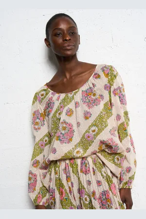 Antik Batik Blouse col bateau en coton