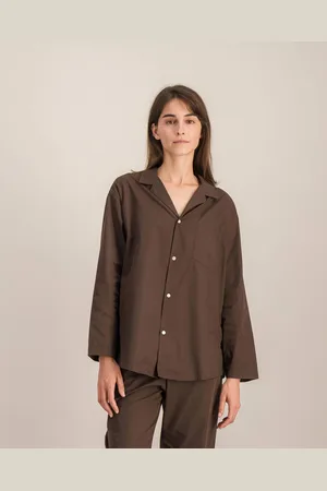 Angarde Chemise pyjama femme coton bio, chocolat