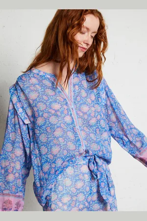 Louise Misha Blouse col rond à imprimé floral en coton organique