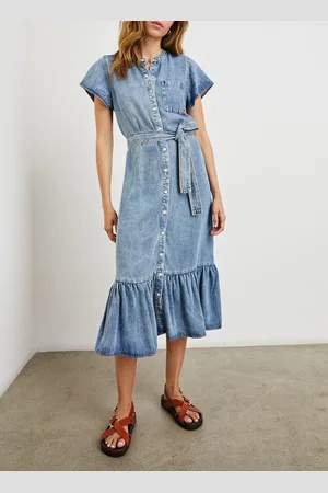Rails Robe midi col rond aspect jean
