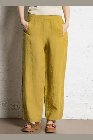 BELLA JONES Pantalon large taille haute en lin