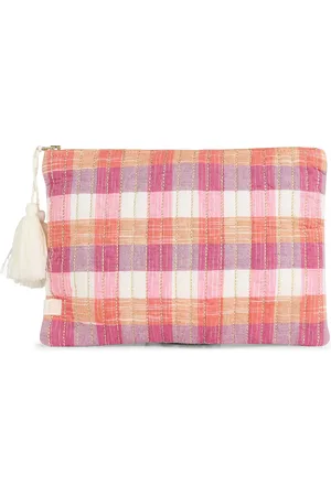 Louise Misha Pochette à carreaux en coton et en lin mélangés