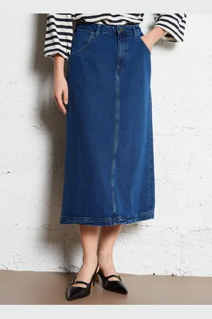 American Vintage Jupe midi denim en coton