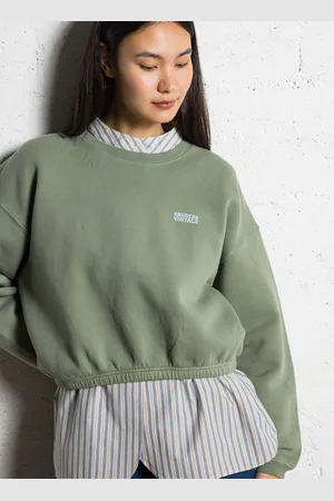 American Vintage Sweat court col rond en coton mélangé