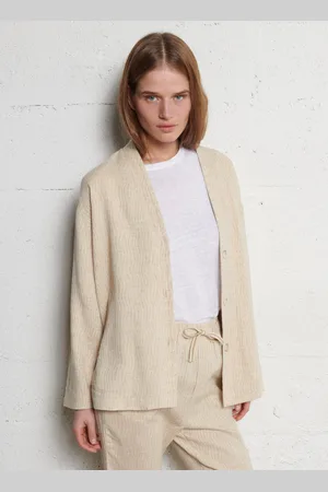 The Korner Veste oversize Col V en coton mélangé