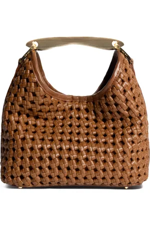 Elleme Petit sac boomerang en cuir tressé