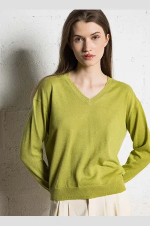 BELLA JONES Pull oversize Col V en coton mélangé