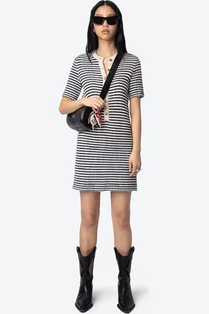 Zadig & Voltaire Robe courte col rond à rayures