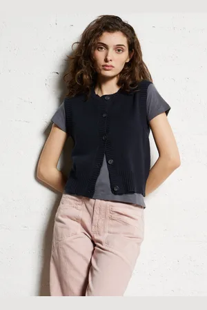 BELLA JONES Gilet droit col rond en coton mélangé