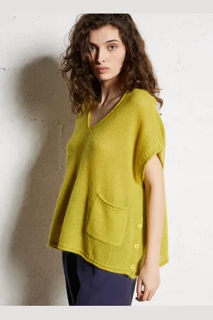 BELLA JONES Pull oversize Col V en laine mélangée