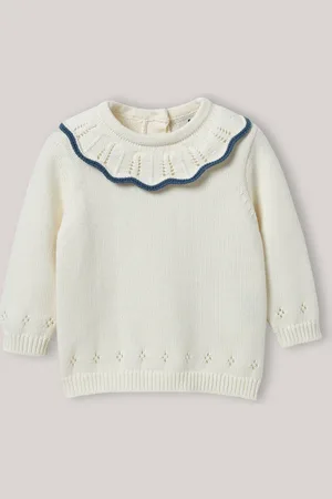 CYRILLUS Pull à collerette en coton biologique et laine