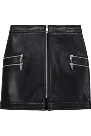 The Kooples Jupe courte taille haute en cuir