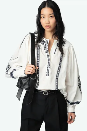Zadig & Voltaire Blouse ample en coton brodé