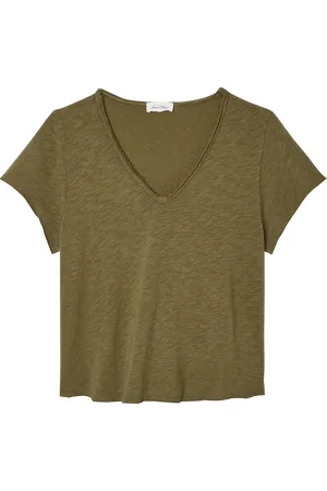 American Vintage Tee-shirt droit Col V en coton