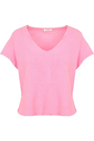 American Vintage Tee-shirt droit Col V en coton