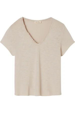 American Vintage Tee-shirt droit Col V en coton