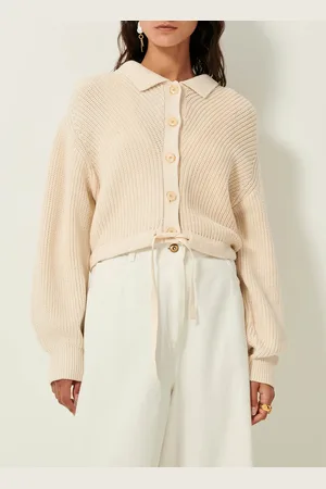 Sessun Gilet oversize col classique en coton mélangé